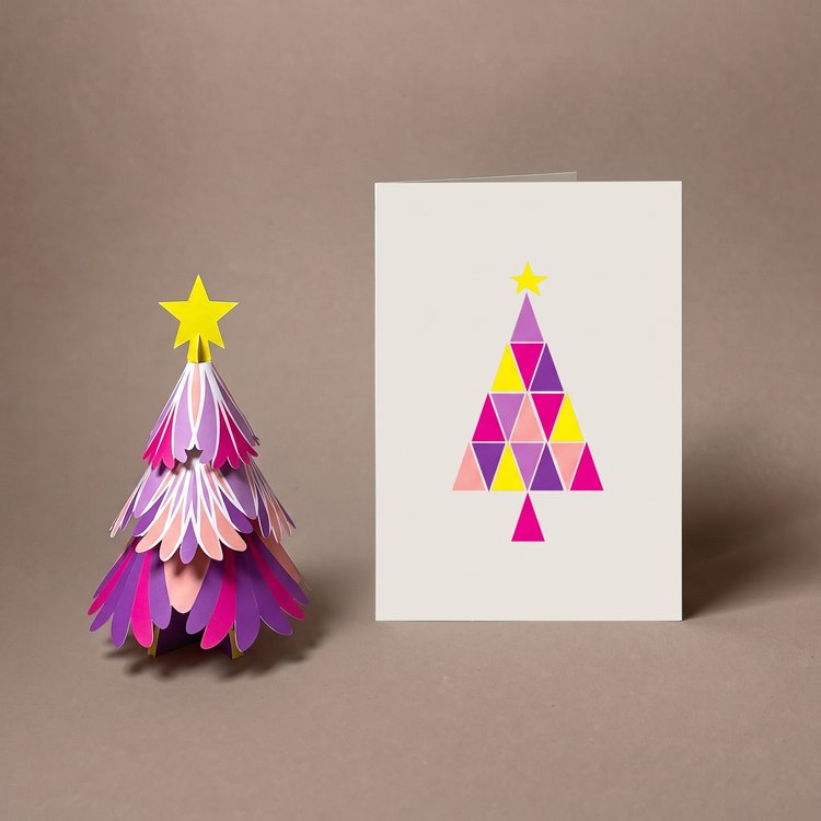 Compositing-Mockup der HeyCards-Weihnachtsbaum-Karte im Co-Branding.